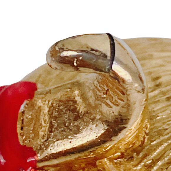 VTG 1960s Gold Tone Enamel Bull Brooch Mid Century Figural Whimsical Collectible - Picture 12 of 13